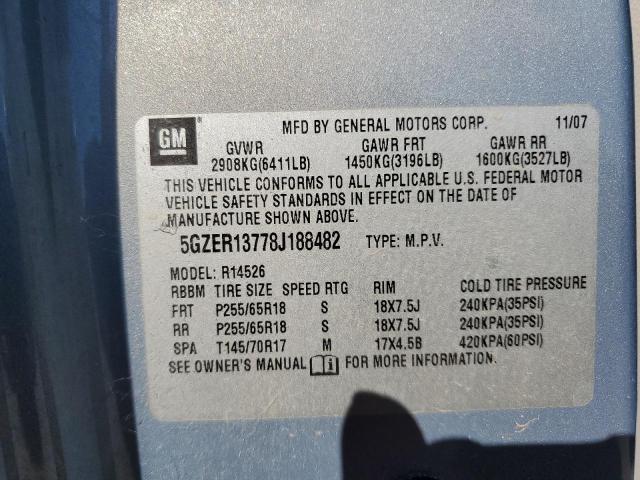 5GZER13778J188482 - 2008 SATURN OUTLOOK XE BLUE photo 14