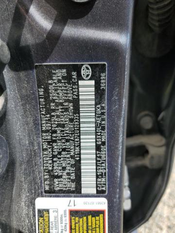 4T1BK1EB7EU129335 - 2014 TOYOTA AVALON BASE Մոխրագույն լուսանկար 12