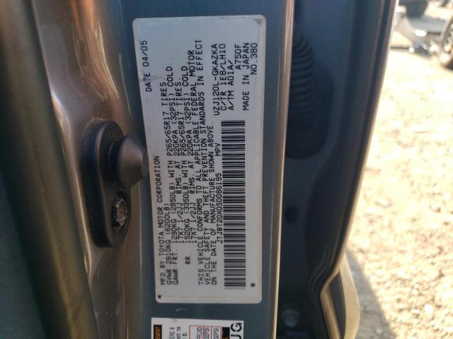 JTJBT20X050086195 - 2005 LEXUS GX 470 GRAY photo 12