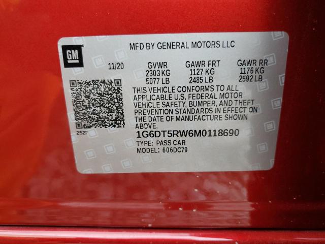 1G6DT5RW6M0118690 - 2021 CADILLAC CT5 PREMIUM LUXURY RED photo 12