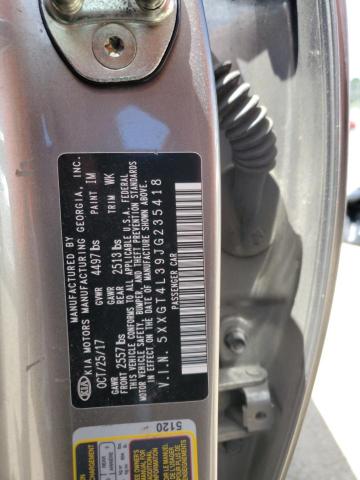 5XXGT4L39JG235418 - 2018 KIA OPTIMA LX 灰色 照片 12