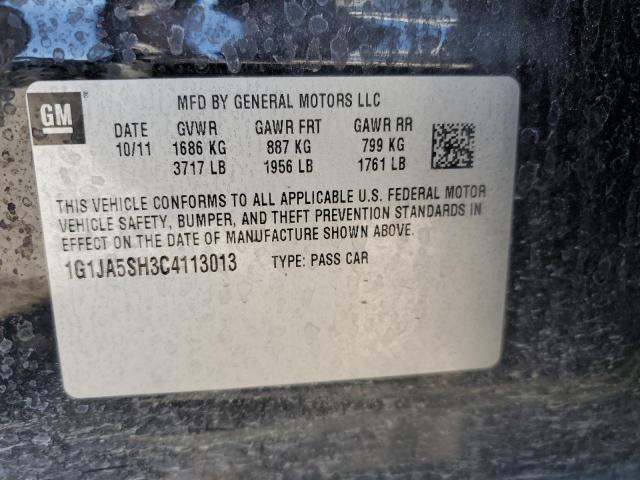 1G1JA5SH3C4113013 - 2012 CHEVROLET SONIC LS 黑色 照片 12