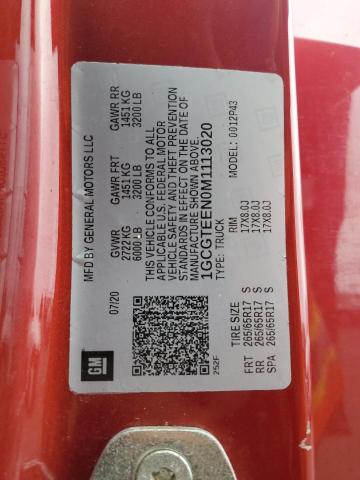 1GCGTEEN0M1113020 - 2021 CHEVROLET COLORADO ZR2 RED photo 13