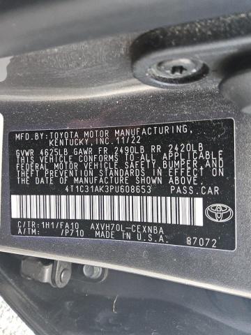 4T1C31AK3PU608653 - 2023 TOYOTA CAMRY LE GRAY photo 13