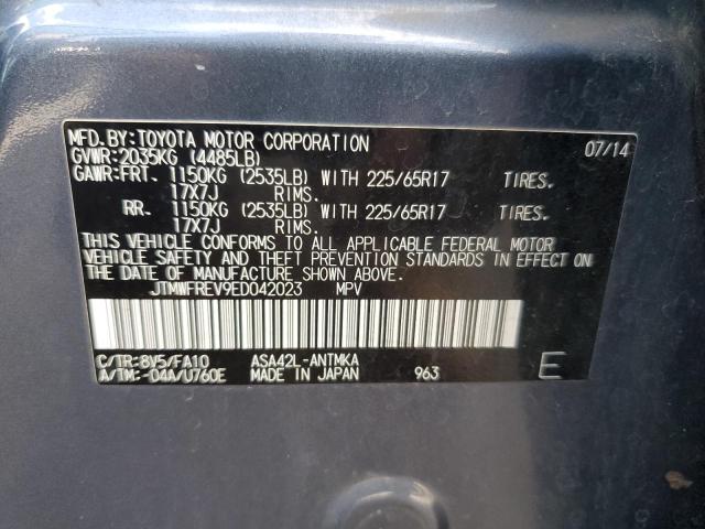 JTMWFREV9ED042023 - 2014 TOYOTA RAV4 XLE GRAY photo 12