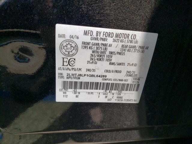 2LMTJ8LP1GBL64289 - 2016 LINCOLN MKX RESERVE BLACK photo 14