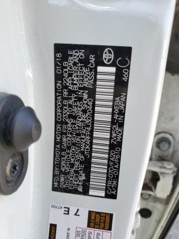 JTDKARFP4J3070440 - 2018 TOYOTA PRIUS PRIM أبيض صورة 12