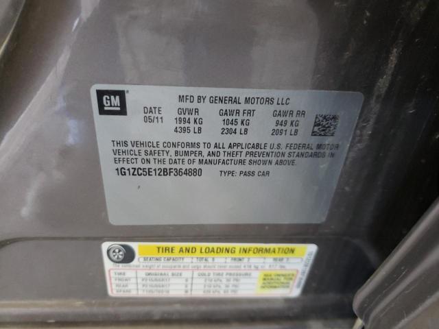 1G1ZC5E12BF364880 - 2011 CHEVROLET MALIBU 1LT 棕色 照片 12