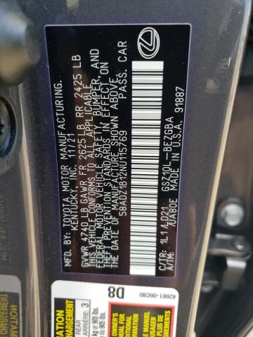 58ADZ1B12NU115769 - 2022 LEXUS ES 350 BASE GRAY photo 12