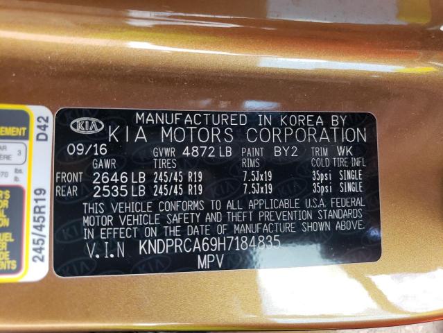 KNDPRCA69H7184835 - 2017 KIA SPORTAGE SX GOLD photo 13