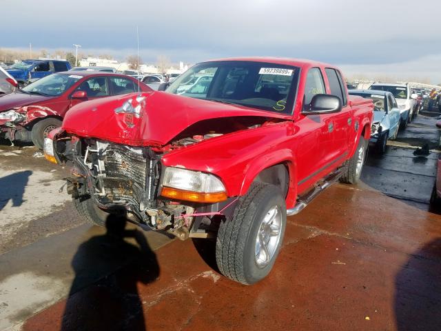 1D7HG48N94S664786 - 2004 DODGE DAKOTA QUAD SLT  photo 2