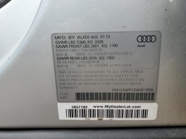 WA1LFAFP1DA051958 - 2013 AUDI Q5 PREMIUM PLUS SILVER photo 13