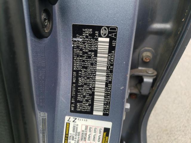 2T1KR32E47C667792 - 2007 TOYOTA COROLLA MA XR BLUE photo 12