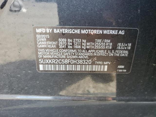 5UXKR2C58F0H38320 - 2015 BMW X5 SDRIVE35I GRAY photo 12