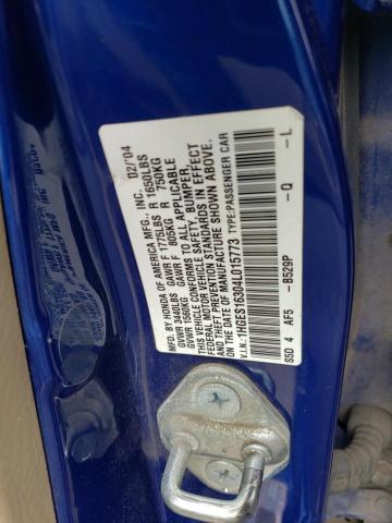 1HGES16304L015773 - 2004 HONDA CIVIC DX VP Mavi foto 12