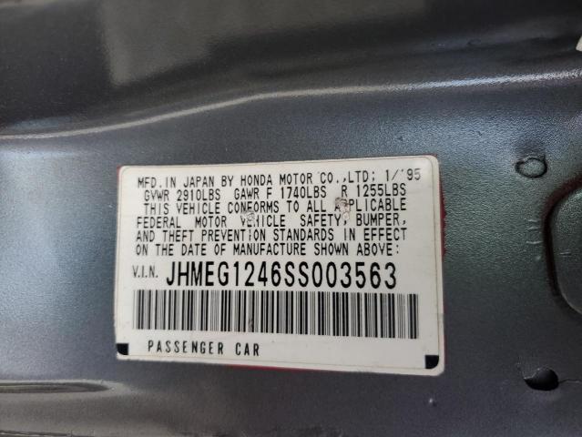 JHMEG1246SS003563 - 1995 HONDA CIVIC DEL SOL S GRAY photo 12