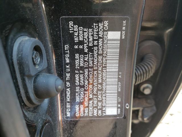 SHHFK7H49MU408541 - 2021 HONDA CIVIC SPORT 石墨色 照片 12