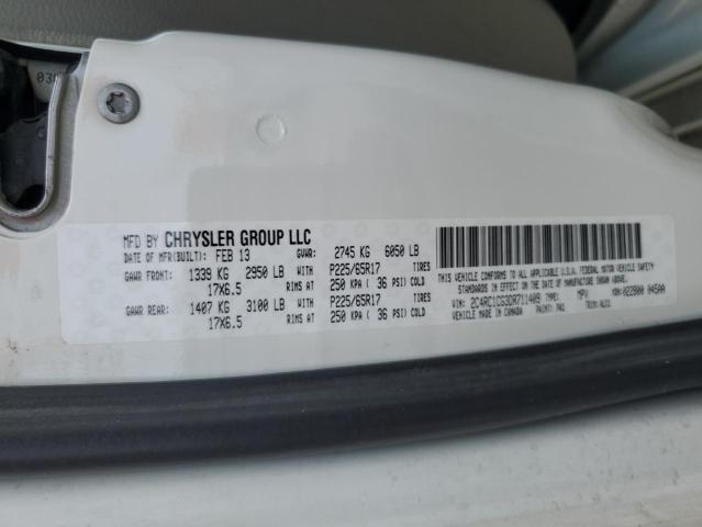 2C4RC1CG3DR711409 - 2013 CHRYSLER TOWN & COU TOURING L WHITE photo 13