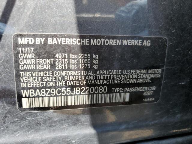 WBA8Z9C55JB220080 - 2018 BMW 330 XIGT GRAY photo 12