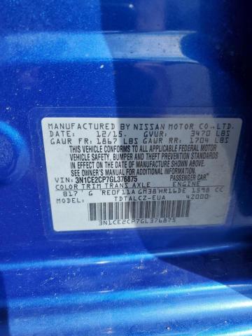 3N1CE2CP7GL376875 - 2016 NISSAN VERSA NOTE S BLUE photo 13