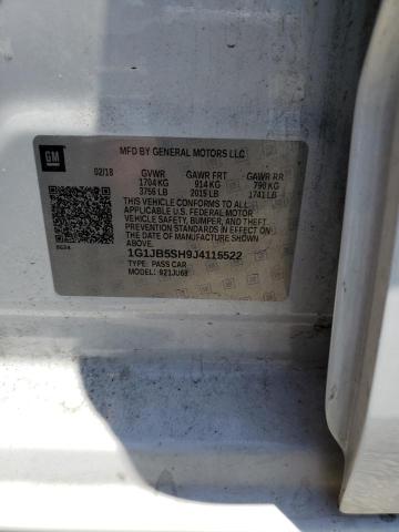 1G1JB5SH9J4115522 - 2018 CHEVROLET SONIC LS WHITE photo 13