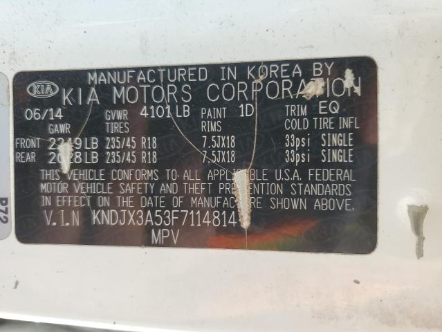 KNDJX3A53F7114814 - 2015 KIA SOUL ! WHITE photo 12