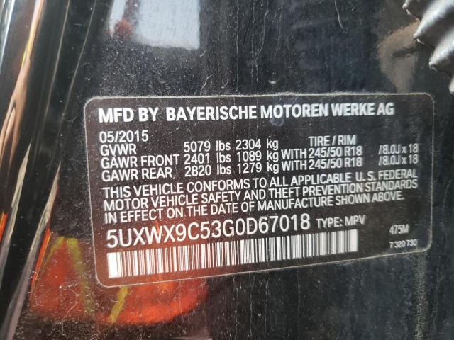5UXWX9C53G0D67018 - 2016 BMW X3 XDRIVE28I BLACK photo 13