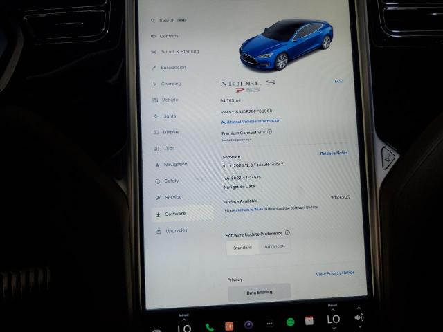 5YJSA1DP2DFP09068 - 2013 TESLA MODEL S Կապույտ լուսանկար 9