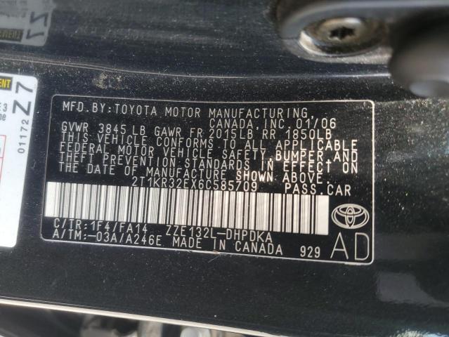 2T1KR32EX6C585709 - 2006 TOYOTA COROLLA MA XR GRAY photo 13