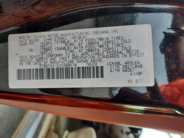 5TBBT4410YS088625 - 2000 TOYOTA TUNDRA ACCESS CAB Schwarz Foto 12