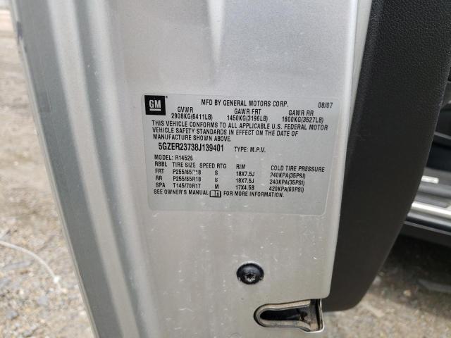 5GZER23738J139401 - 2008 SATURN OUTLOOK XR SILVER photo 12