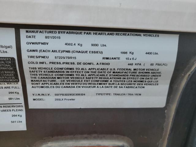 5SFPB3229GE309324 - 2016 HEART LAND PROWLER 灰色 照片 10