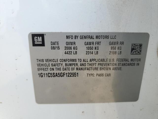 1G11C5SA5GF122951 - 2016 CHEVROLET MALIBU LIM LT 白色 照片 12