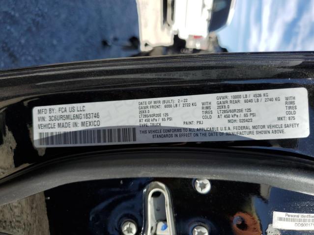 3C6UR5ML6NG183746 - 2022 RAM 2500 BIG HORN/LONE STAR BLACK photo 12