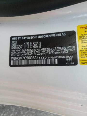 WBA3V7C50G5A27226 - 2016 BMW 428 I SULEV WHITE photo 12