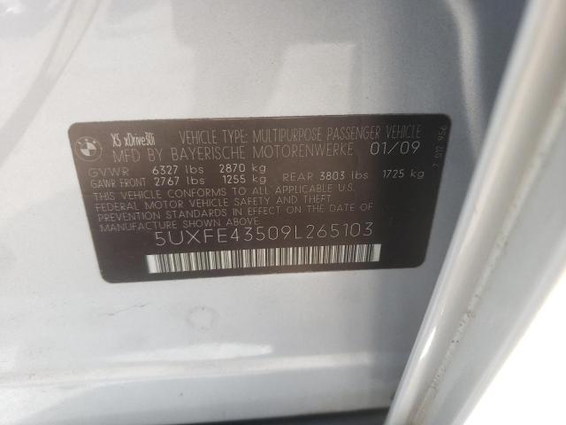 5UXFE43509L265103 - 2009 BMW X5 XDRIVE30I SILVER photo 13