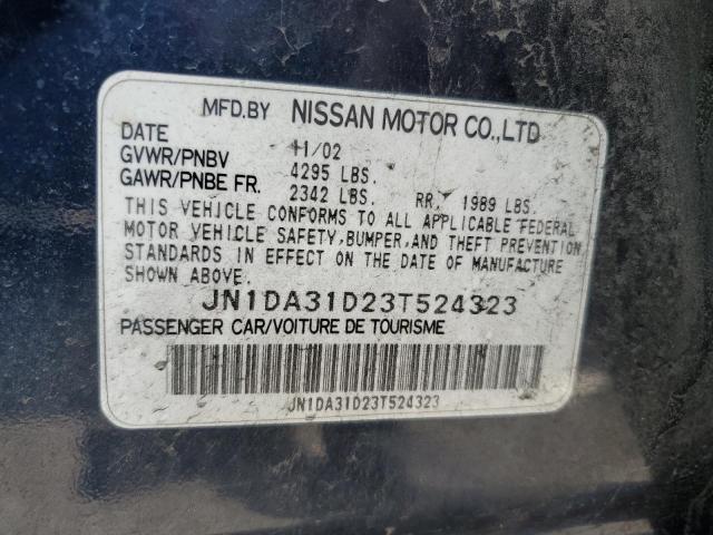 JN1DA31D23T524323 - 2003 NISSAN MAXIMA GLE BLUE photo 12