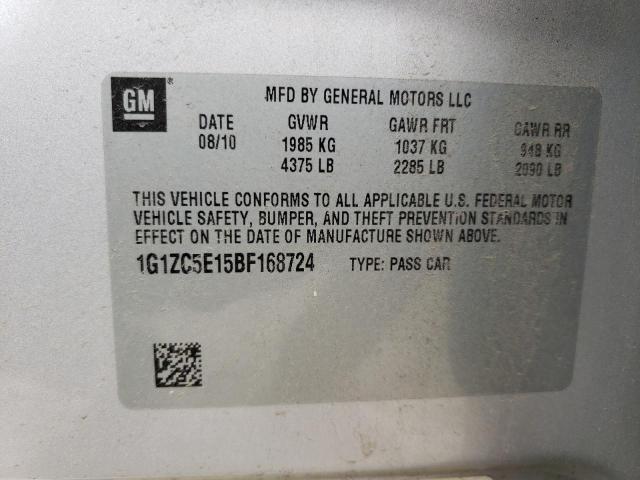 1G1ZC5E15BF168724 - 2011 CHEVROLET MALIBU 1LT SILVER photo 12