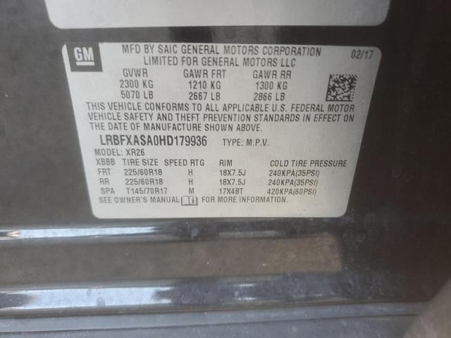 LRBFXASA0HD179936 - 2017 BUICK ENVISION PREFERRED BLACK photo 13