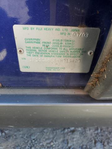 JF1SG65664H718427 - 2004 SUBARU FORESTER 2.5XS Կապույտ լուսանկար 12