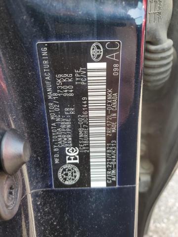 2T1BURHE7JC061449 - 2018 TOYOTA COROLLA L BLUE photo 13