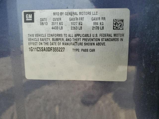 1G11C5SA0DF355227 - 2013 CHEVROLET MALIBU 1LT BLUE photo 12