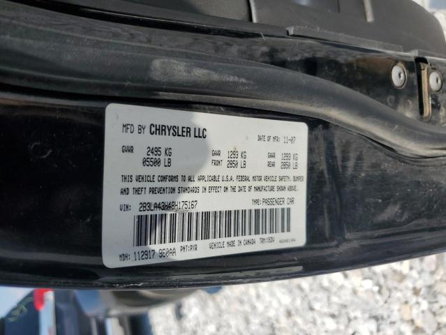 2B3LA43H48H175167 - 2008 DODGE CHARGER BLACK photo 12