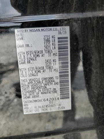 5N1DR2MM1KC642014 - 2019 NISSAN PATHFINDER S BLACK photo 13