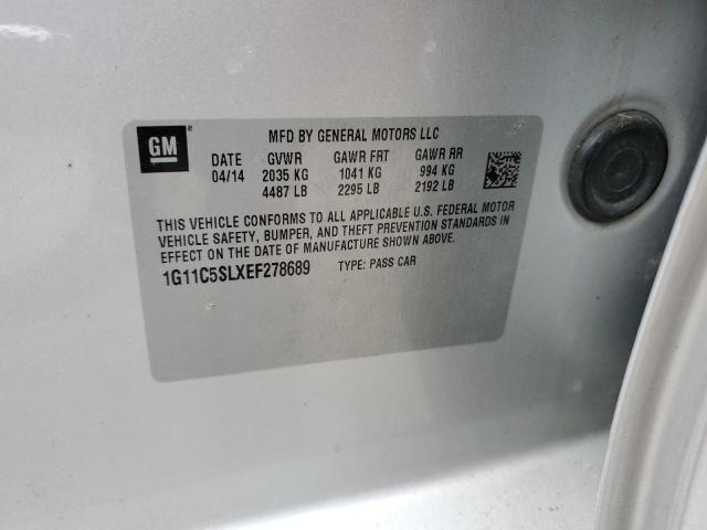 1G11C5SLXEF278689 - 2014 CHEVROLET MALIBU 1LT Gümüş foto 12