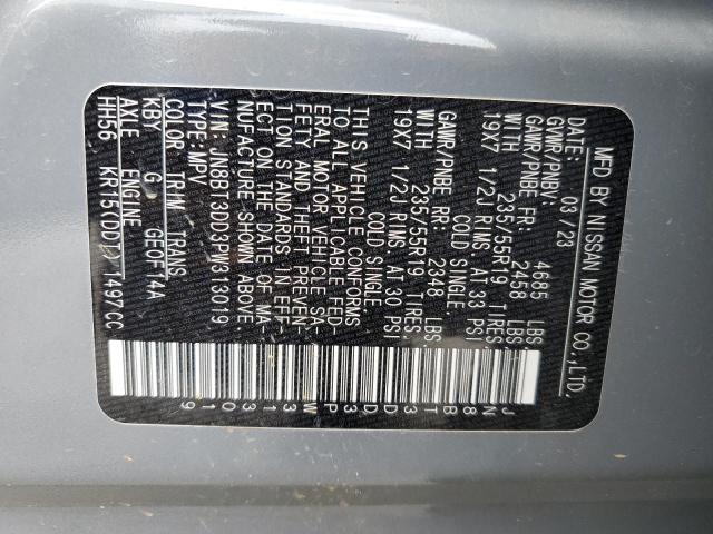 JN8BT3DD3PW313019 - 2023 NISSAN ROGUE PLATINUM GRAY photo 13