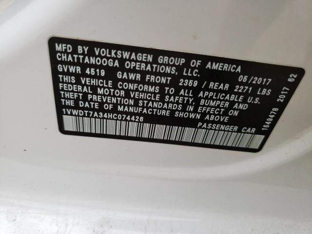 1VWDT7A34HC074426 - 2017 VOLKSWAGEN PASSAT R-LINE Ağ foto 13