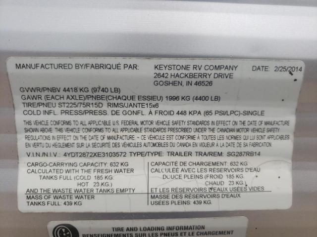 4YDT2872XE3103572 - 2014 KEYSTONE SPRINTER 双色 照片 10