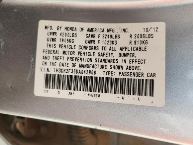 1HGCR2F35DA042908 - 2013 HONDA ACCORD LX Сріблястий фото 13
