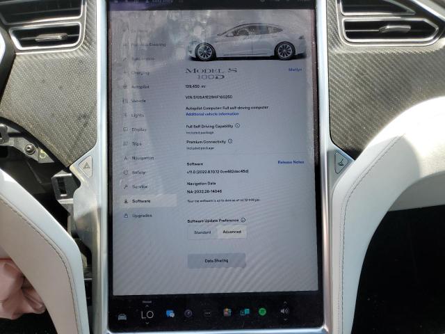 5YJSA1E29HF185250 - 2017 TESLA MODEL S Ağ foto 9